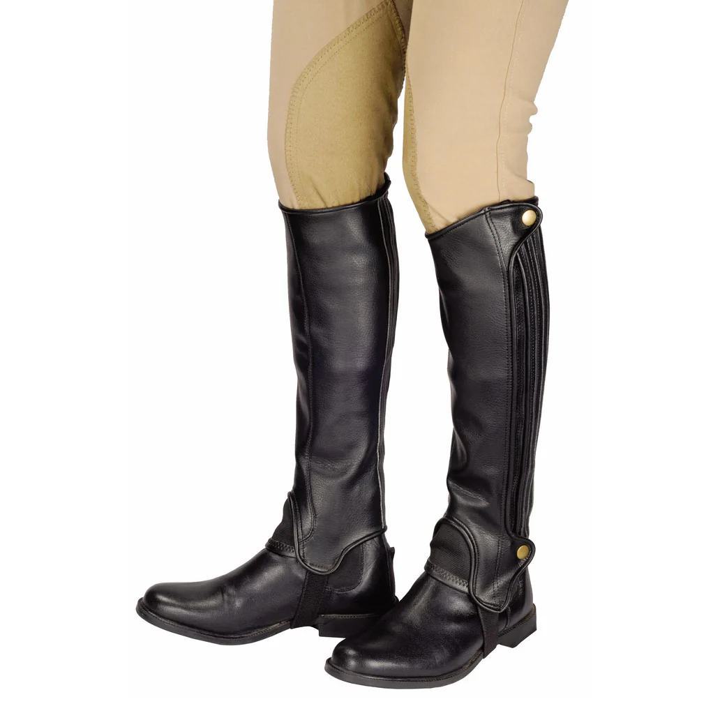 TuffRider Adult Grippy Grain Half Chaps Tall Questions & Answers