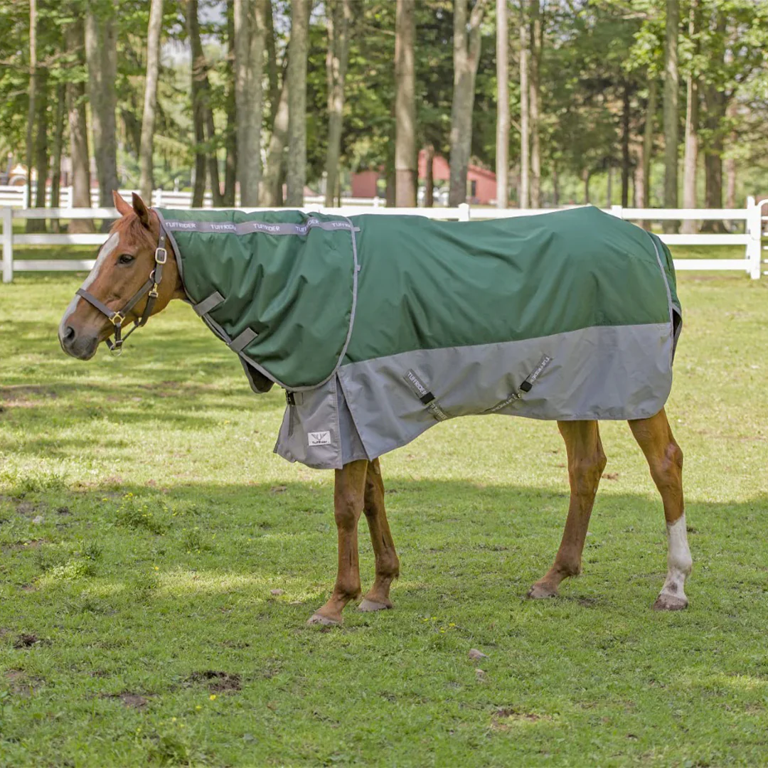 TuffRider Bonum 1200D Medium Weight Detachable Neck Two Tone Turnout Blanket w/ 200GSM of fill Questions & Answers