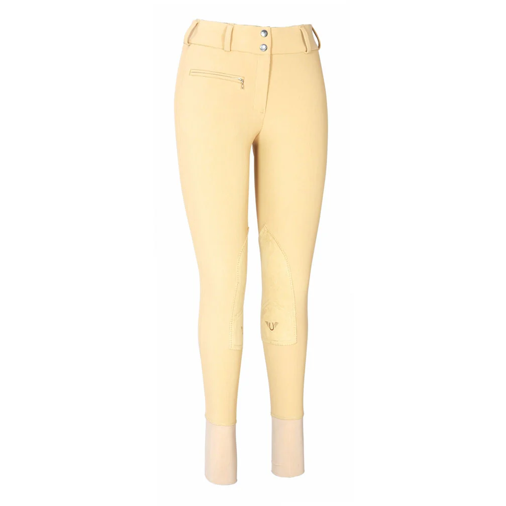 TuffRider Ladies Ribb Lowrise Wide Waistband Knee Patch Breeches Questions & Answers